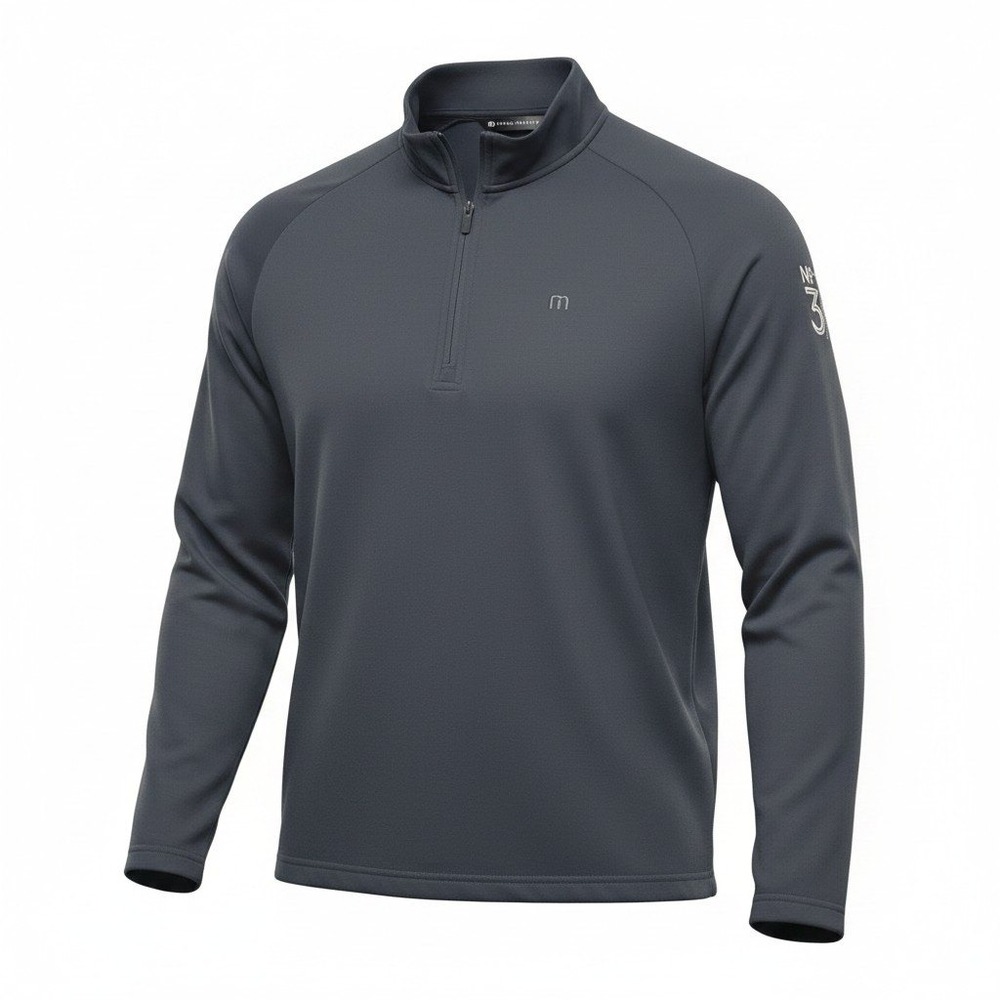 Travis Mathew Mens Black Quarter Zip Pullover London Dry Gin Golfcore Dadcore